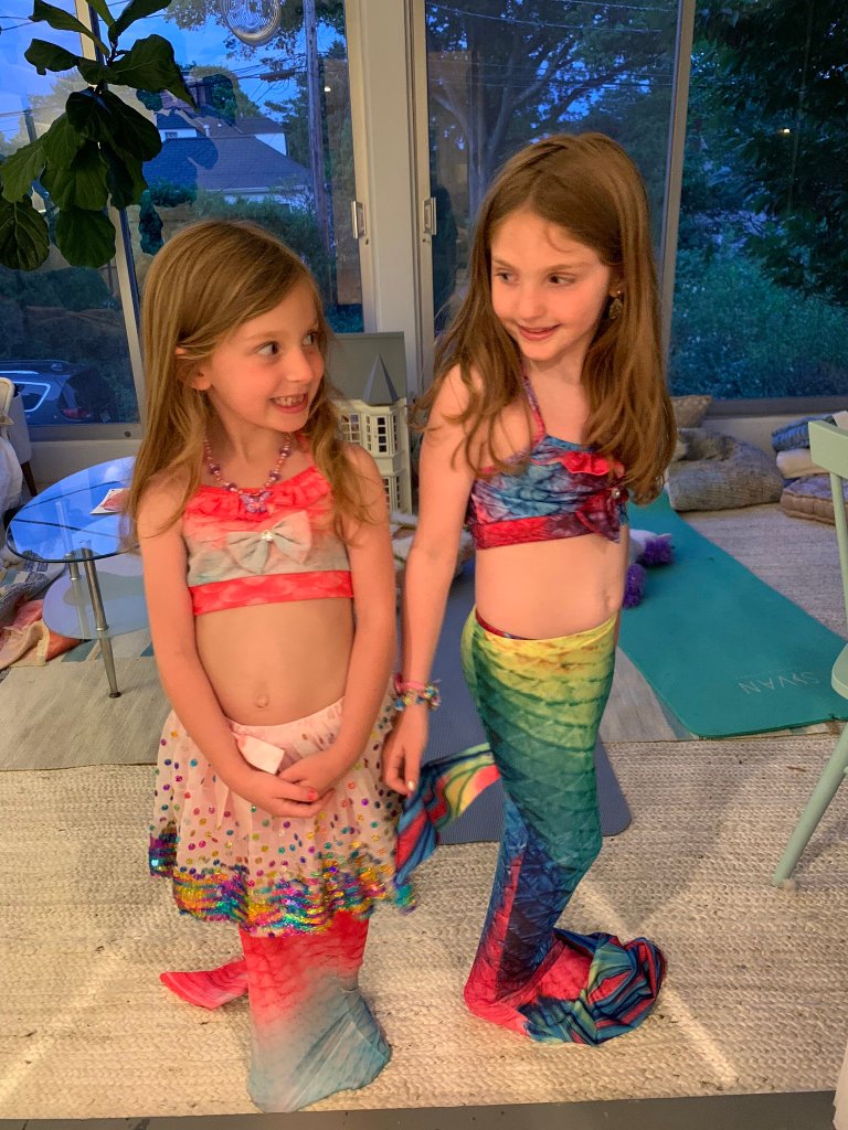 Little girls in swimsuits