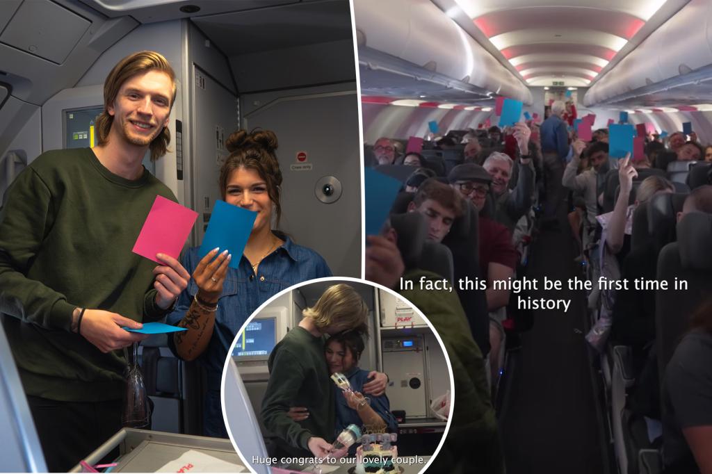 We made our gender discovered at 30,000 meters with foreigners - was the best decision of our lives
