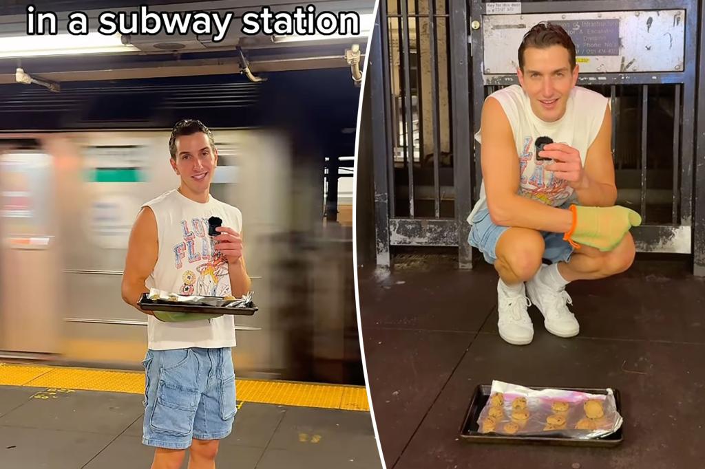 Nyc influenic mock after stunt with semi -mature metro